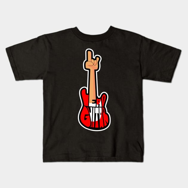 Lead Guitar Rock Band Kids T-Shirt by Kev Brett Designs